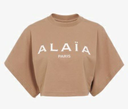 TEE - WIDE SL RN CROPPED ALAIA LOGO TEE