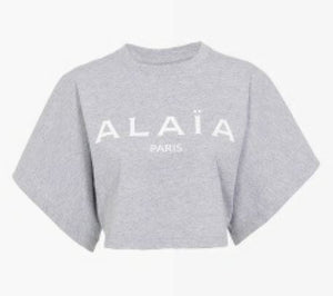 TEE - WIDE SL RN CROPPED ALAIA LOGO TEE