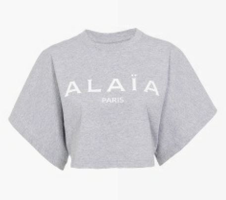 TEE - WIDE SL RN CROPPED ALAIA LOGO TEE