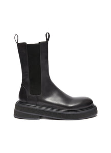ZUCCONE' LEATHER HIGH TOP CHELSEA BOOTS