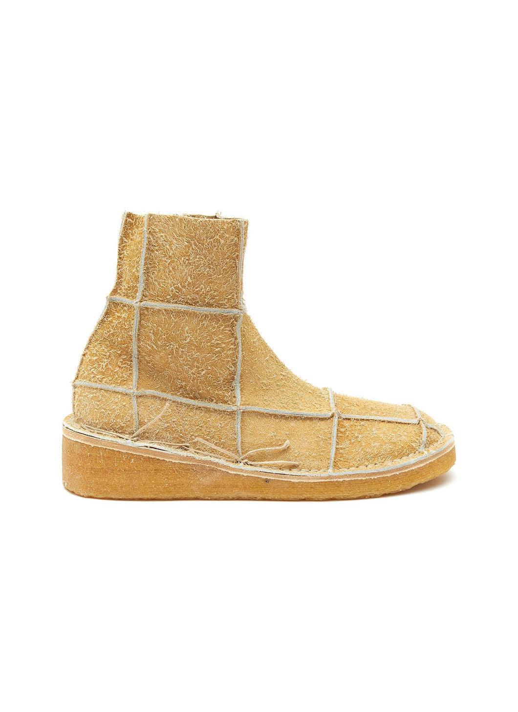 SUEDE PATCHWORK PLATFORM ANKLE BOOTS