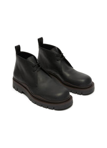 TIRE' PLATFORM TREAD SOLE LEATHER CHUKKA BOOTS