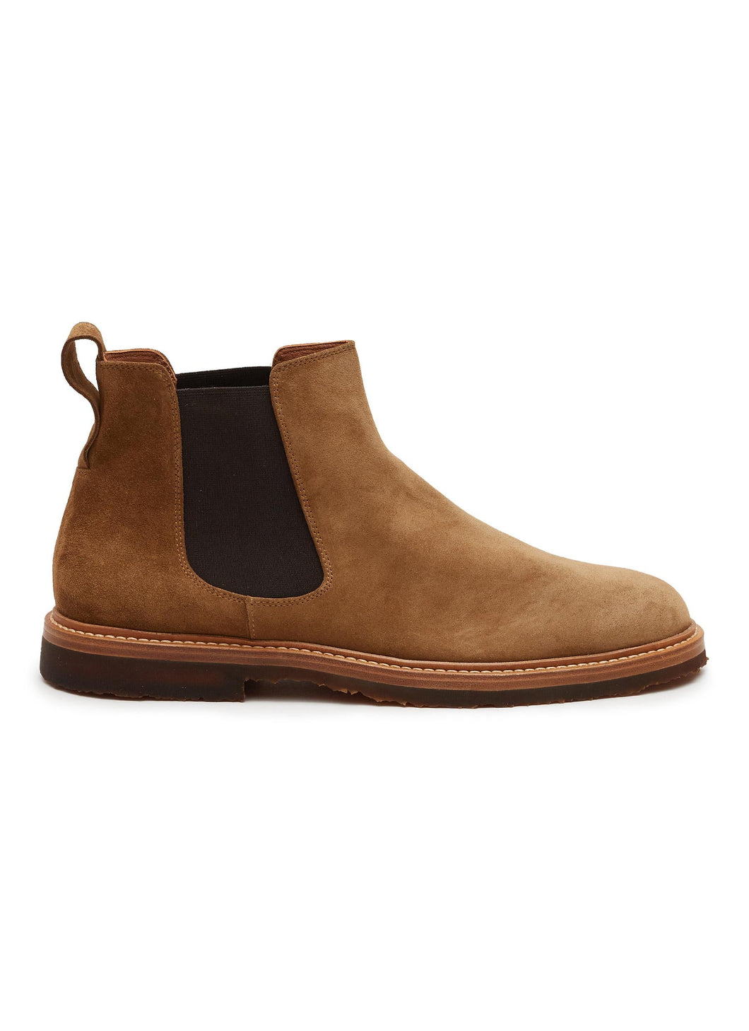ROUND TOE SUEDE CHELSEA BOOTS