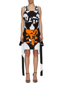 SLEEVELESS PRINTED MINI DRESS