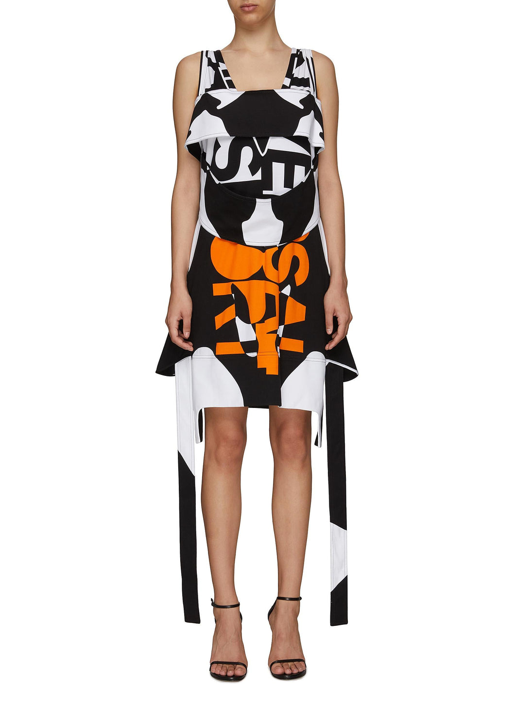SLEEVELESS PRINTED MINI DRESS