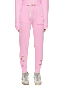 ‘FELIZ’ DISTRESSED DRAWSTRING SWEATPANTS