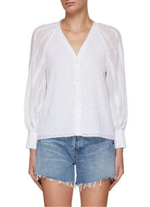 ‘LANG’ EMBROIDERED LONG SLEEVE BLOUSE