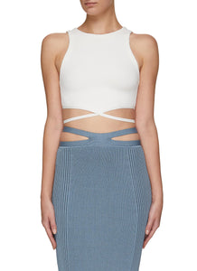 ‘LATIA’ STRAPPY TIE WAIST CROPPED TANK TOP