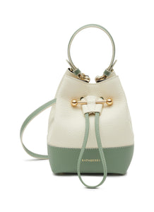 ‘LANA OSETTE’ BICOLOURED LEATHER DRAWSTRING BUCKET BAG
