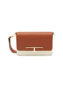 ‘MELVILLE BAGUETTE’ BICOLOURED LEATHER SHOULDER BAG