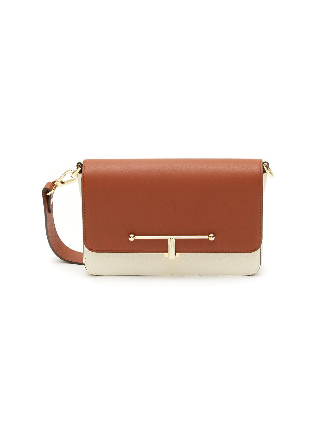 ‘MELVILLE BAGUETTE’ BICOLOURED LEATHER SHOULDER BAG