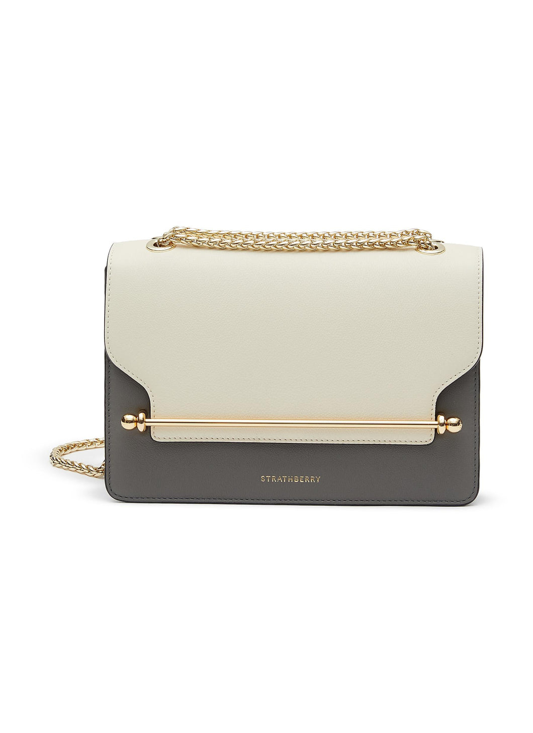 ‘EAST/WEST’ BICOLOURED LEATHER CROSSBODY BAG