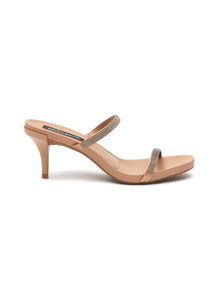 ‘CARLINE’ DOUBLE CRYSTAL BAND SATIN SANDALS