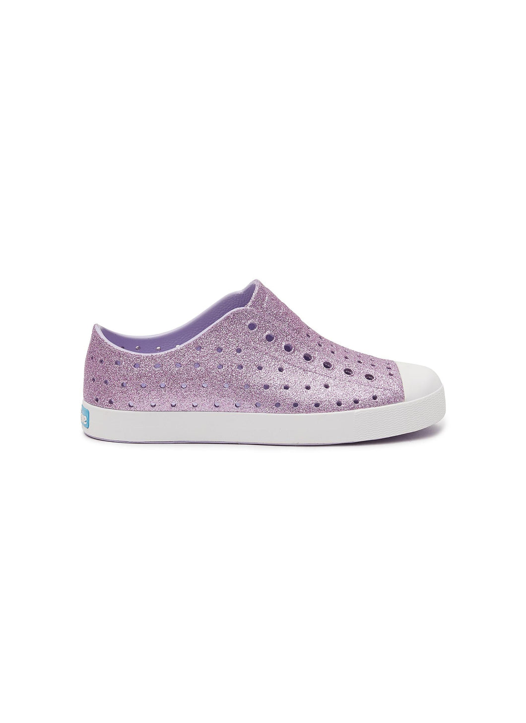 ‘JEFFERSON’ GLITTERED PERFORATED JUNIOR SLIP-ON SNEAKERS